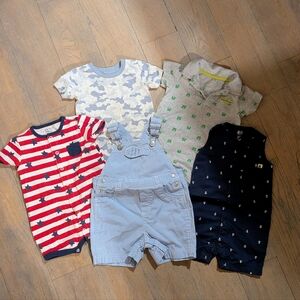 Bundle Of 12 Months Baby Rompers And Overalls